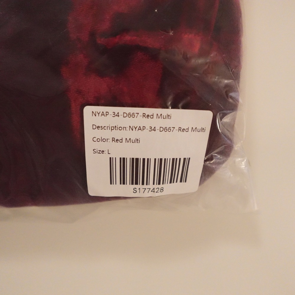 Tuckernuck Dress Women Large Red Pink NWT Velvet Colorblock Maxi Long Gown - Picture 3 of 5